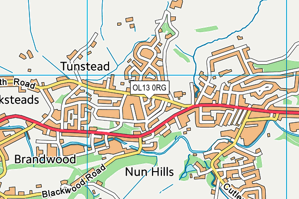 OL13 0RG map - OS VectorMap District (Ordnance Survey) OL13 0RG map - OS VectorMap District (Ordnance Survey)