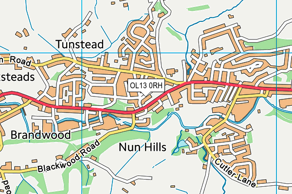 OL13 0RH map - OS VectorMap District (Ordnance Survey) OL13 0RH map - OS VectorMap District (Ordnance Survey)