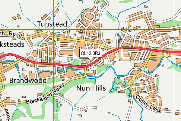 OL13 0RJ map - OS VectorMap District (Ordnance Survey) OL13 0RJ map - OS VectorMap District (Ordnance Survey)