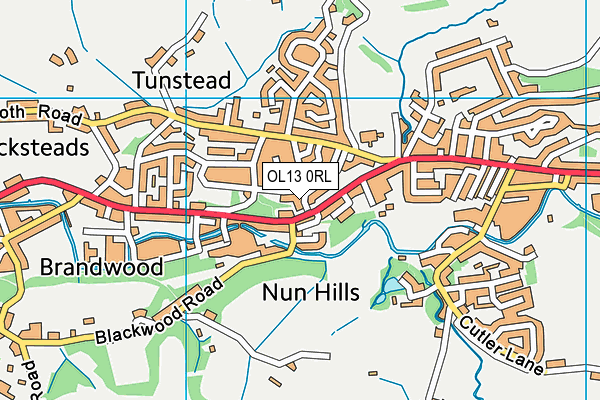 OL13 0RL map - OS VectorMap District (Ordnance Survey) OL13 0RL map - OS VectorMap District (Ordnance Survey)