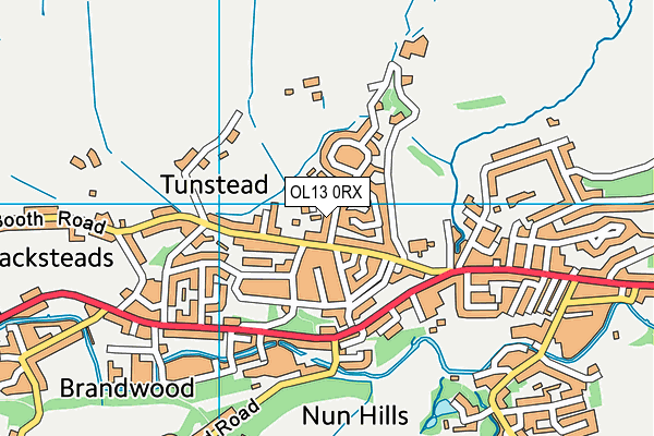 OL13 0RX map - OS VectorMap District (Ordnance Survey) OL13 0RX map - OS VectorMap District (Ordnance Survey)
