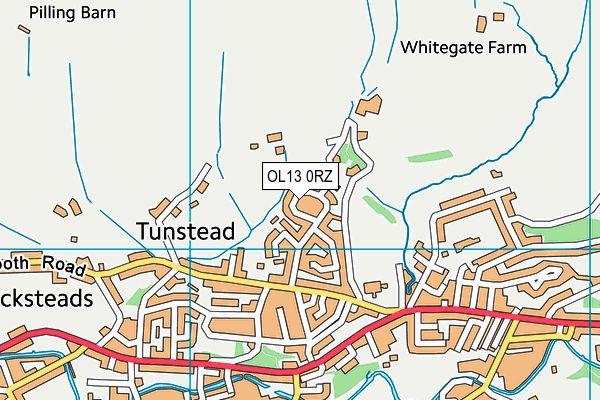 OL13 0RZ map - OS VectorMap District (Ordnance Survey)