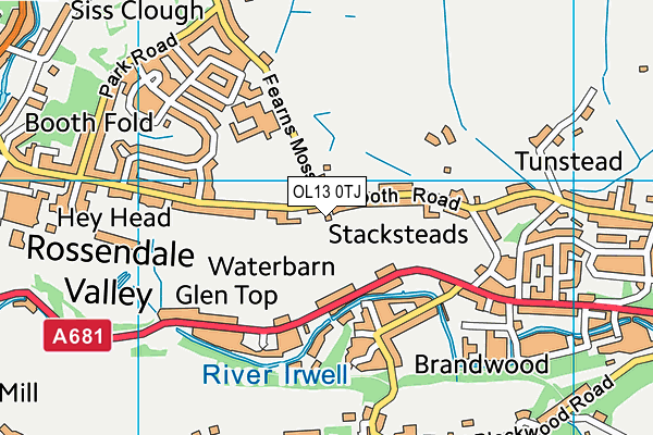 OL13 0TJ map - OS VectorMap District (Ordnance Survey) OL13 0TJ map - OS VectorMap District (Ordnance Survey)