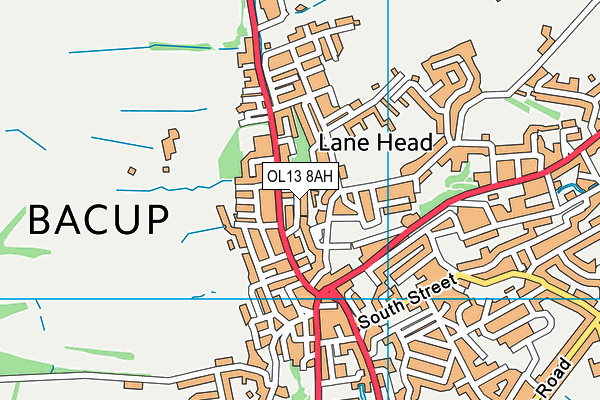 OL13 8AH map - OS VectorMap District (Ordnance Survey) OL13 8AH map - OS VectorMap District (Ordnance Survey)