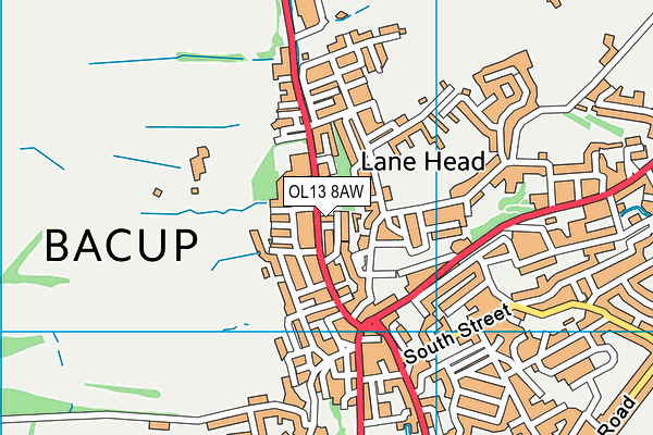 OL13 8AW map - OS VectorMap District (Ordnance Survey) OL13 8AW map - OS VectorMap District (Ordnance Survey)