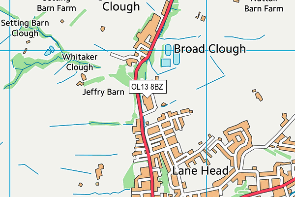 OL13 8BZ map - OS VectorMap District (Ordnance Survey) OL13 8BZ map - OS VectorMap District (Ordnance Survey)
