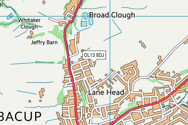 OL13 8DJ map - OS VectorMap District (Ordnance Survey) OL13 8DJ map - OS VectorMap District (Ordnance Survey)