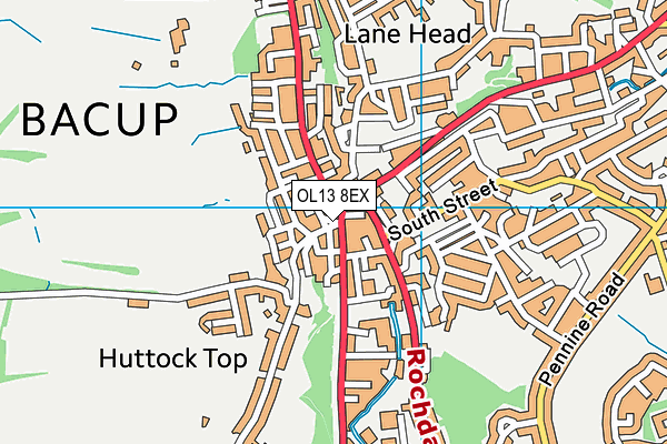 OL13 8EX map - OS VectorMap District (Ordnance Survey) OL13 8EX map - OS VectorMap District (Ordnance Survey)