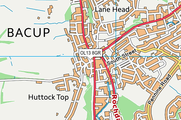 OL13 8GR map - OS VectorMap District (Ordnance Survey) OL13 8GR map - OS VectorMap District (Ordnance Survey)