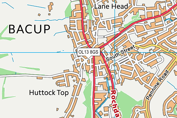 OL13 8GS map - OS VectorMap District (Ordnance Survey) OL13 8GS map - OS VectorMap District (Ordnance Survey)