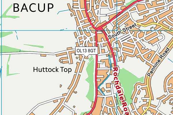 OL13 8GT map - OS VectorMap District (Ordnance Survey) OL13 8GT map - OS VectorMap District (Ordnance Survey)