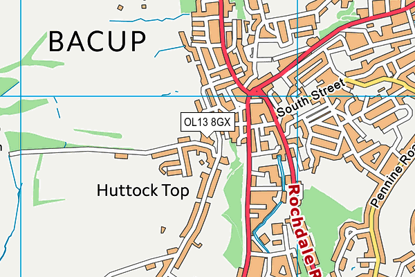 OL13 8GX map - OS VectorMap District (Ordnance Survey) OL13 8GX map - OS VectorMap District (Ordnance Survey)