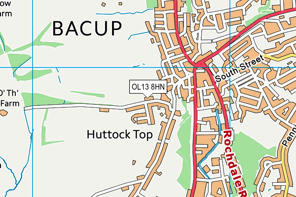 OL13 8HN map - OS VectorMap District (Ordnance Survey) OL13 8HN map - OS VectorMap District (Ordnance Survey)