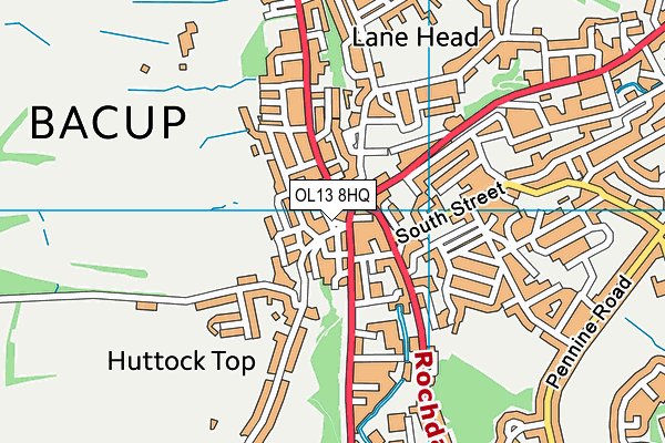 OL13 8HQ map - OS VectorMap District (Ordnance Survey) OL13 8HQ map - OS VectorMap District (Ordnance Survey)