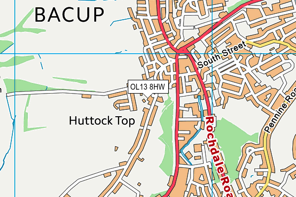 OL13 8HW map - OS VectorMap District (Ordnance Survey) OL13 8HW map - OS VectorMap District (Ordnance Survey)