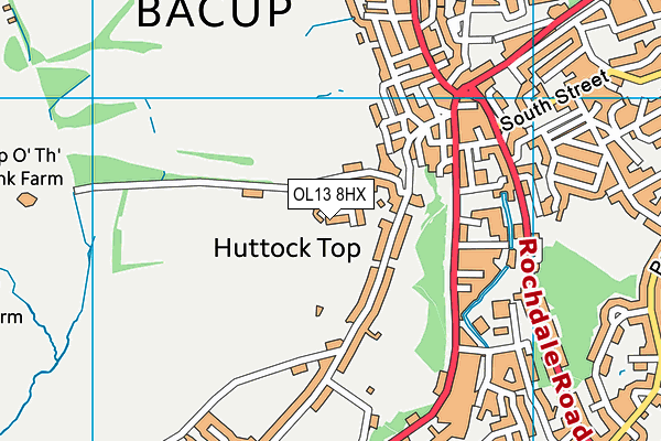 OL13 8HX map - OS VectorMap District (Ordnance Survey) OL13 8HX map - OS VectorMap District (Ordnance Survey)