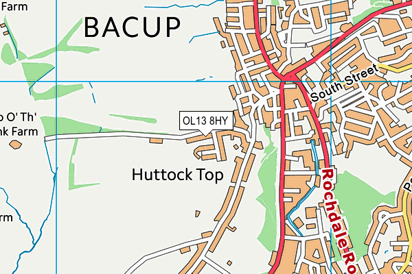 OL13 8HY map - OS VectorMap District (Ordnance Survey) OL13 8HY map - OS VectorMap District (Ordnance Survey)