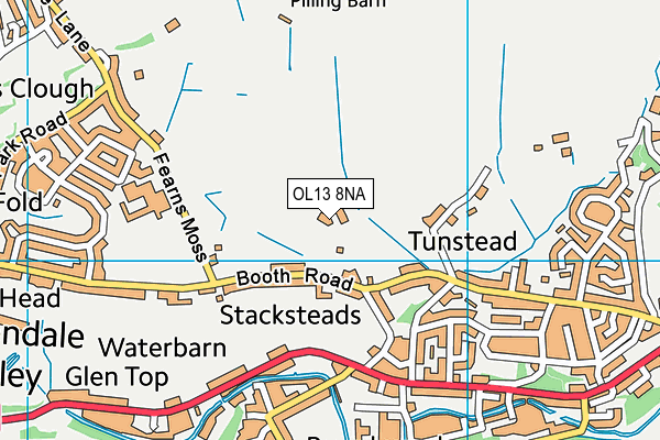 OL13 8NA map - OS VectorMap District (Ordnance Survey) OL13 8NA map - OS VectorMap District (Ordnance Survey)