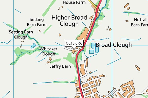 OL13 8PA map - OS VectorMap District (Ordnance Survey)