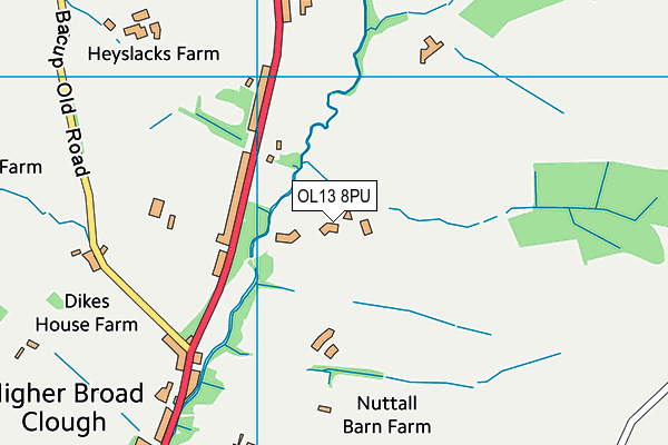 OL13 8PU map - OS VectorMap District (Ordnance Survey) OL13 8PU map - OS VectorMap District (Ordnance Survey)