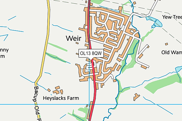 OL13 8QW map - OS VectorMap District (Ordnance Survey) OL13 8QW map - OS VectorMap District (Ordnance Survey)