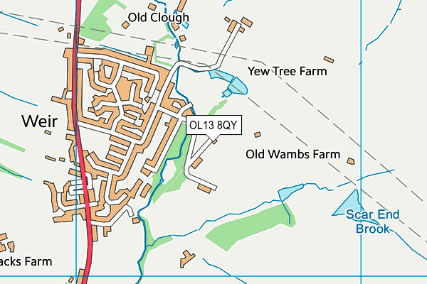 OL13 8QY map - OS VectorMap District (Ordnance Survey)