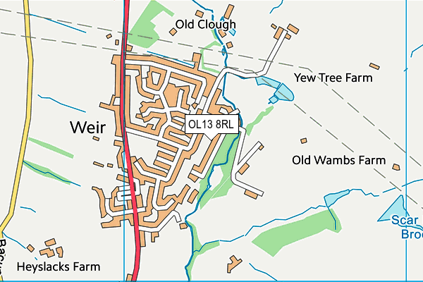 OL13 8RL map - OS VectorMap District (Ordnance Survey) OL13 8RL map - OS VectorMap District (Ordnance Survey)