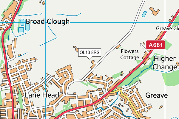 OL13 8RS map - OS VectorMap District (Ordnance Survey) OL13 8RS map - OS VectorMap District (Ordnance Survey)