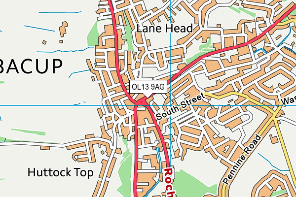 OL13 9AG map - OS VectorMap District (Ordnance Survey) OL13 9AG map - OS VectorMap District (Ordnance Survey)