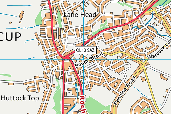 OL13 9AZ map - OS VectorMap District (Ordnance Survey) OL13 9AZ map - OS VectorMap District (Ordnance Survey)