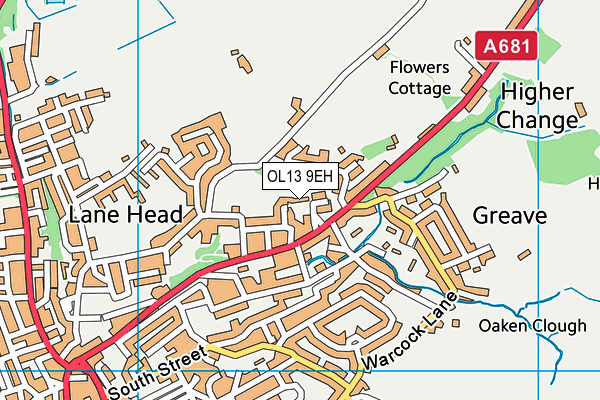 OL13 9EH map - OS VectorMap District (Ordnance Survey) OL13 9EH map - OS VectorMap District (Ordnance Survey)