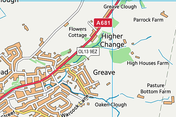 OL13 9EZ map - OS VectorMap District (Ordnance Survey) OL13 9EZ map - OS VectorMap District (Ordnance Survey)