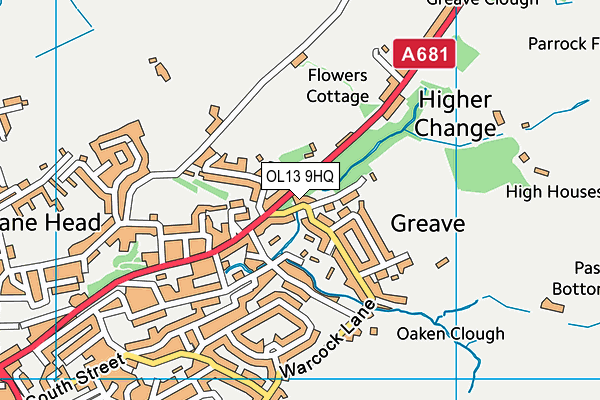 OL13 9HQ map - OS VectorMap District (Ordnance Survey) OL13 9HQ map - OS VectorMap District (Ordnance Survey)