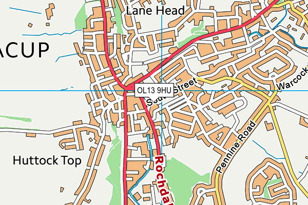 OL13 9HU map - OS VectorMap District (Ordnance Survey) OL13 9HU map - OS VectorMap District (Ordnance Survey)