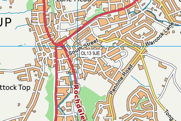 OL13 9JE map - OS VectorMap District (Ordnance Survey)