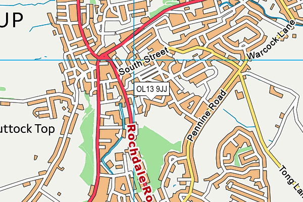 OL13 9JJ map - OS VectorMap District (Ordnance Survey) OL13 9JJ map - OS VectorMap District (Ordnance Survey)
