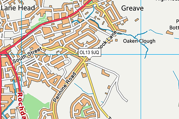 OL13 9JQ map - OS VectorMap District (Ordnance Survey) OL13 9JQ map - OS VectorMap District (Ordnance Survey)
