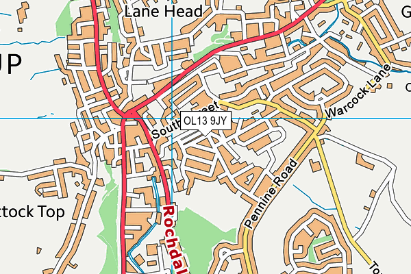 OL13 9JY map - OS VectorMap District (Ordnance Survey) OL13 9JY map - OS VectorMap District (Ordnance Survey)