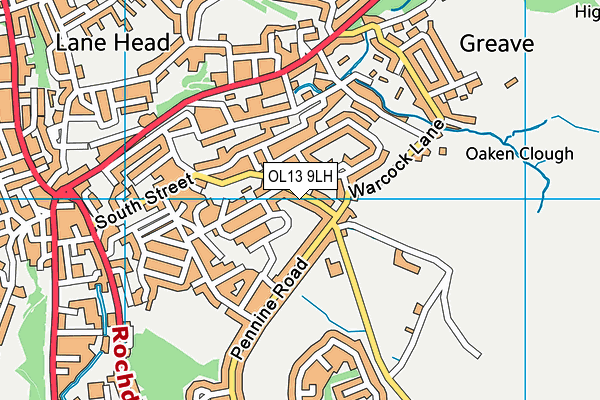 OL13 9LH map - OS VectorMap District (Ordnance Survey) OL13 9LH map - OS VectorMap District (Ordnance Survey)