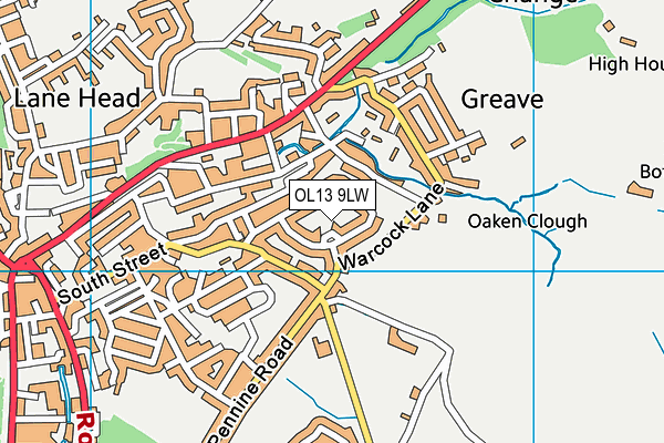 OL13 9LW map - OS VectorMap District (Ordnance Survey) OL13 9LW map - OS VectorMap District (Ordnance Survey)