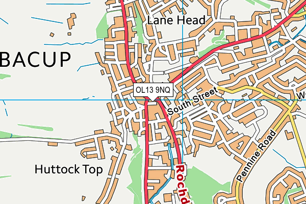 OL13 9NQ map - OS VectorMap District (Ordnance Survey) OL13 9NQ map - OS VectorMap District (Ordnance Survey)