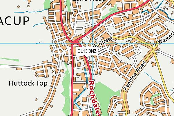 OL13 9NZ map - OS VectorMap District (Ordnance Survey) OL13 9NZ map - OS VectorMap District (Ordnance Survey)
