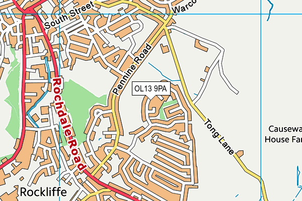OL13 9PA map - OS VectorMap District (Ordnance Survey) OL13 9PA map - OS VectorMap District (Ordnance Survey)