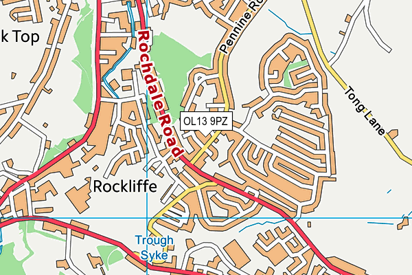 OL13 9PZ map - OS VectorMap District (Ordnance Survey)