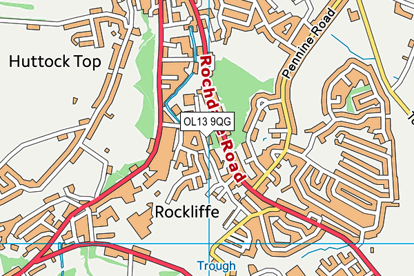 OL13 9QG map - OS VectorMap District (Ordnance Survey) OL13 9QG map - OS VectorMap District (Ordnance Survey)