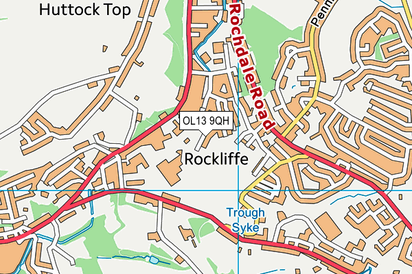OL13 9QH map - OS VectorMap District (Ordnance Survey) OL13 9QH map - OS VectorMap District (Ordnance Survey)