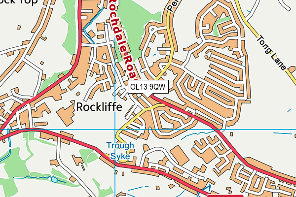 OL13 9QW map - OS VectorMap District (Ordnance Survey) OL13 9QW map - OS VectorMap District (Ordnance Survey)