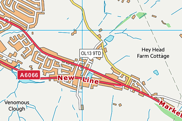 OL13 9TD map - OS VectorMap District (Ordnance Survey) OL13 9TD map - OS VectorMap District (Ordnance Survey)