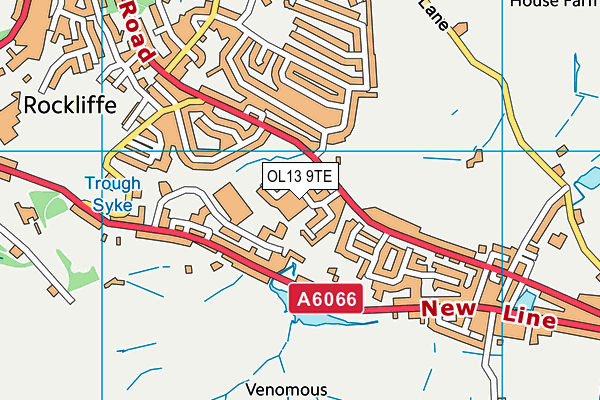 OL13 9TE map - OS VectorMap District (Ordnance Survey) OL13 9TE map - OS VectorMap District (Ordnance Survey)
