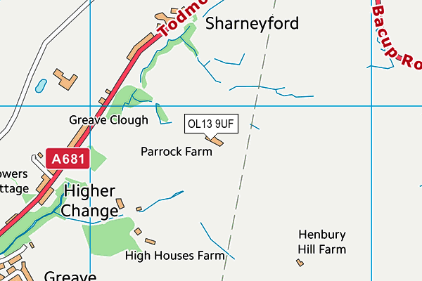 OL13 9UF map - OS VectorMap District (Ordnance Survey) OL13 9UF map - OS VectorMap District (Ordnance Survey)